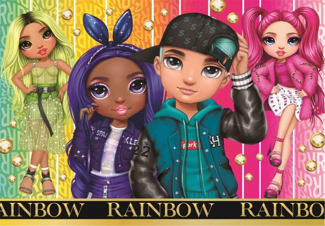 Clementoni Glanzendes Puzzle RAINBOW HIGH: Jade, Krystal, River und Stella 104 Teile