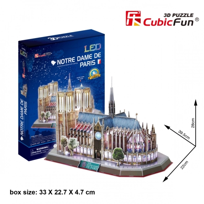 3D-Puzzle Notre Dame mit Licht