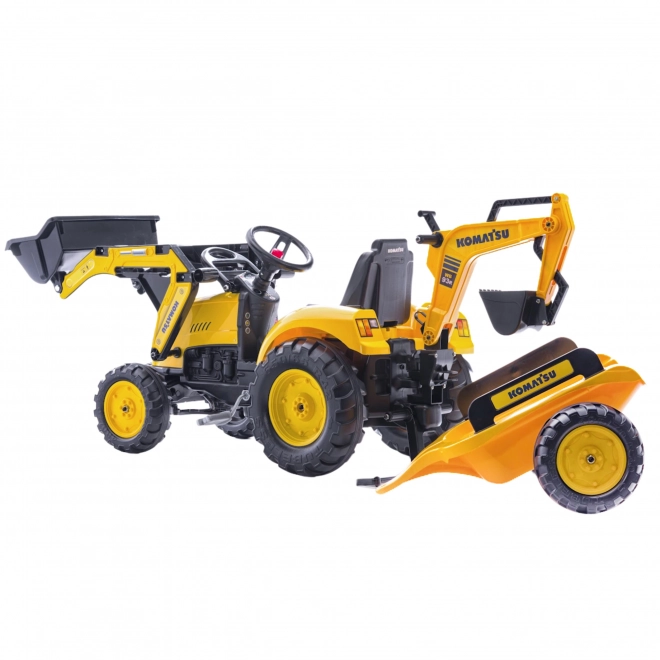 Trettraktor Komatsu mit vorderem und hinterem Löffel und Walze