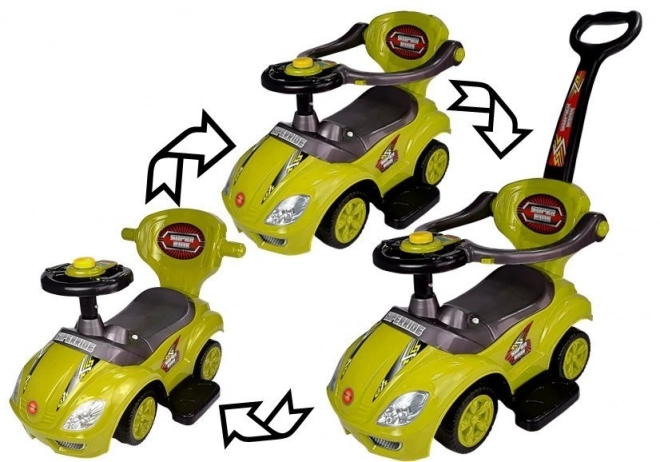 3-in-1 Mega Car Kinderlaufrad Gelb