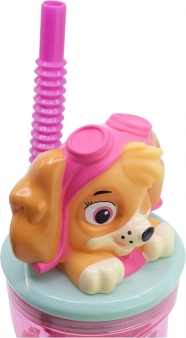Flasche mit Strohhalm Paw Patrol rosa
