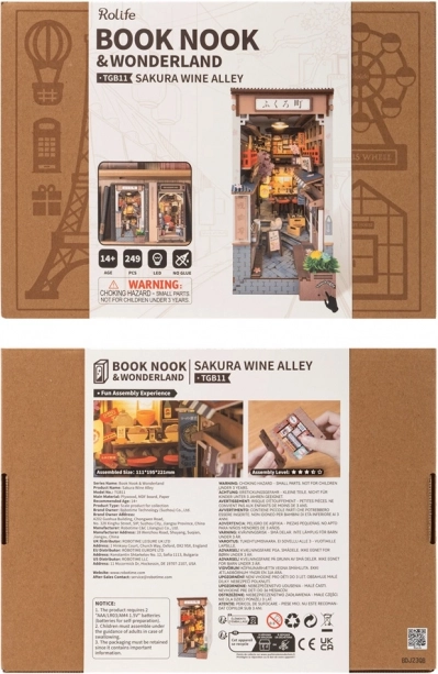 3D-Puzzle Buchstütze Sakura-Straße mit Wein