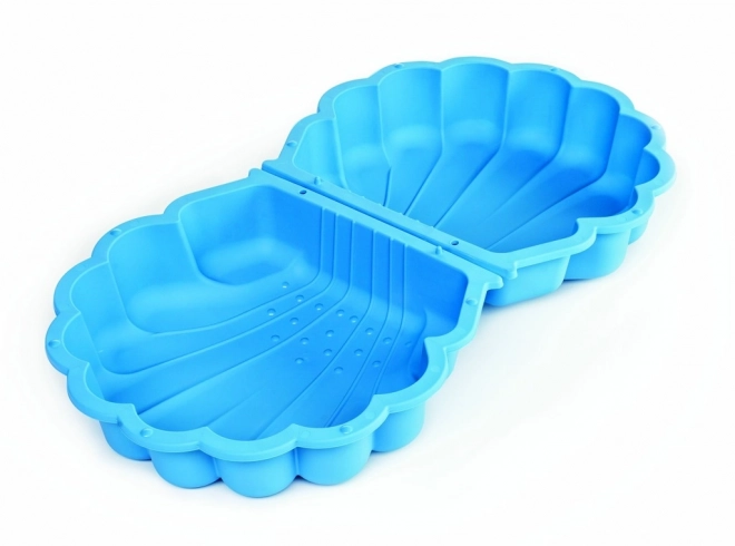 Muschel-Sandkasten mit Deckel Blau