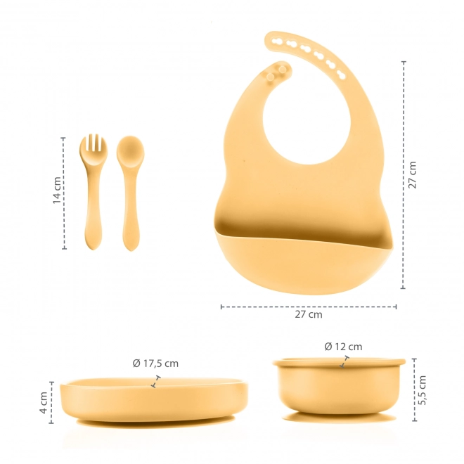 Silikon Kinder Geschirrset Senfgelb