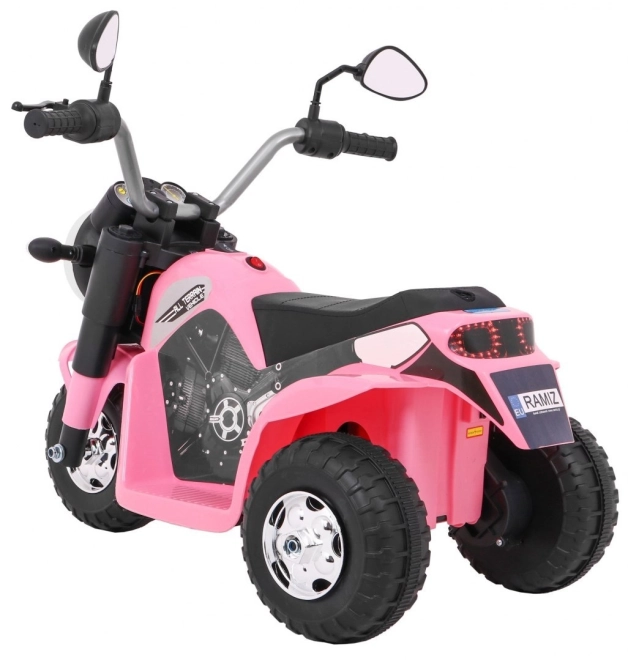 Kinder Elektro-Motorrad MiniBike Weiß mit LED-Lichtern und Sounds – rosa