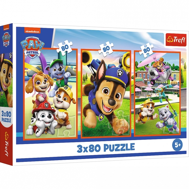 Puzzle Set - 3x80 Teile - Heldenteam Paw Patrol