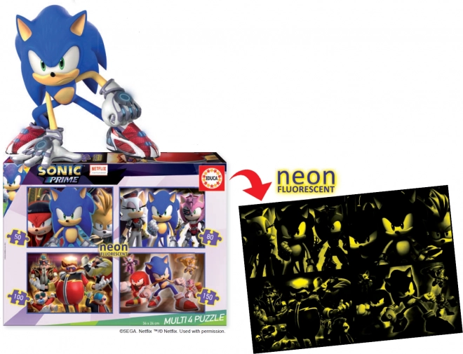 Leuchtendes Puzzle Sonic Prime 4-in-1