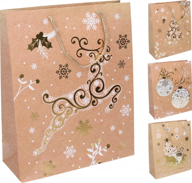 Geschenktasche M 26 × 32 × 10 cm Weihnachtsmotive