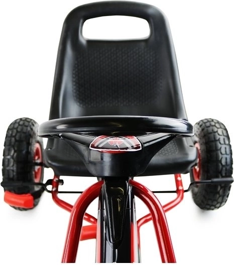 Tret-Gokart mit Luftreifen + Aufblasbare Reifen + Verstellbarer Sitz – Rot