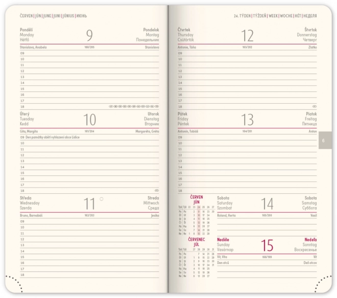 Notique Taschenkalender Twill 2025 Blau-Silber