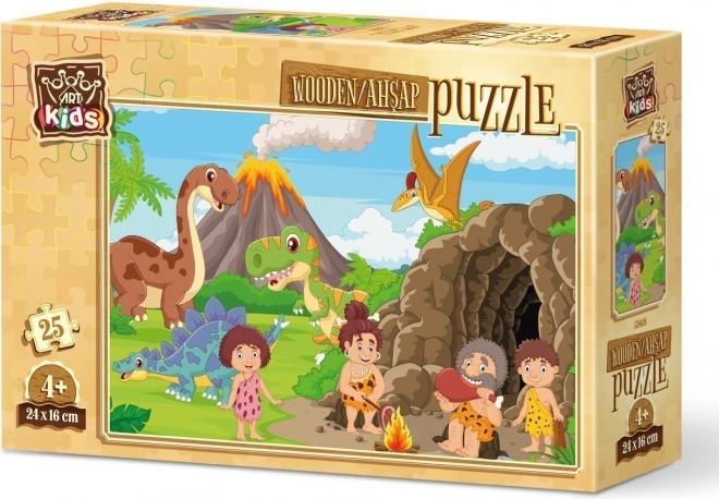 Holzpuzzle Familie aus der Steinzeit