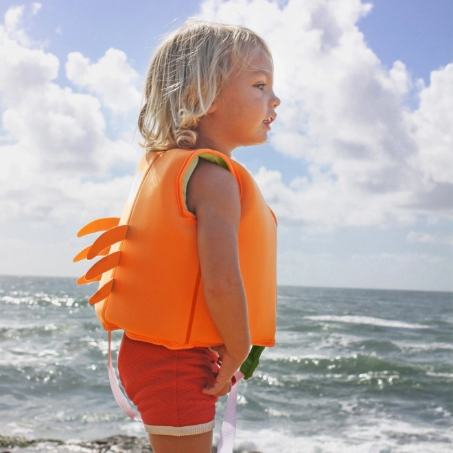 Sicherheits-Schwimmweste für Kleinkinder - Sonny die Meereskreatur in Neonorange