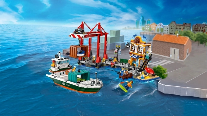 Lego City Küstenhafen mit Frachtschiff