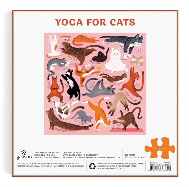 Galison Katzen-Yoga Puzzle 500 Teile