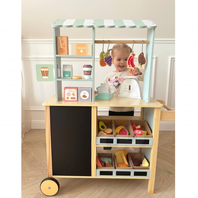 Woopie Green großer multifunktionaler Holzladen Food Truck Set