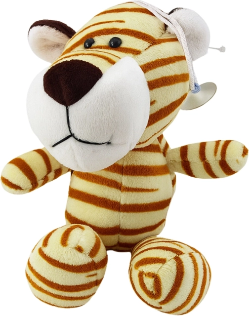 Plüsch-Tiger mit Saugnapf, cremefarben, 23 × 12 cm