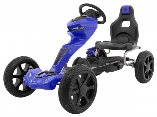 Grand Ride Tretkart für Kinder 3+ Blau + EVA Räder + Verstellbarer Sitz + Handbremse