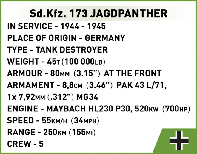 Cobi II Weltkrieg Jagdpanther Modell