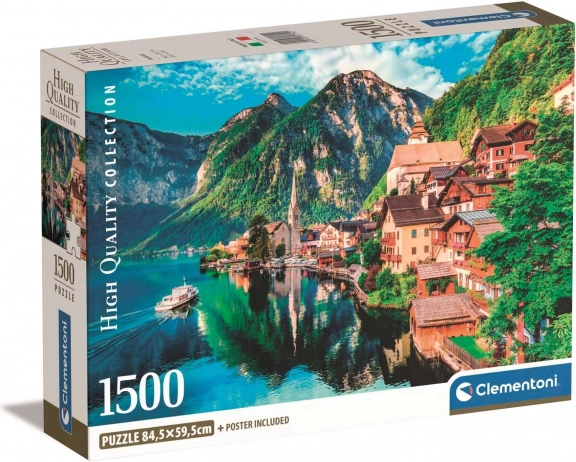 Puzzle 1500 Teile Hallstatt – kompaktes umweltfreundliches Verpackung