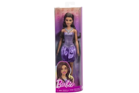 Barbie Model mit lila Ballonkleid