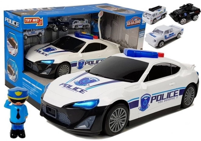 Polizeiauto mit Garage 2-in-1 mit Klang und Licht