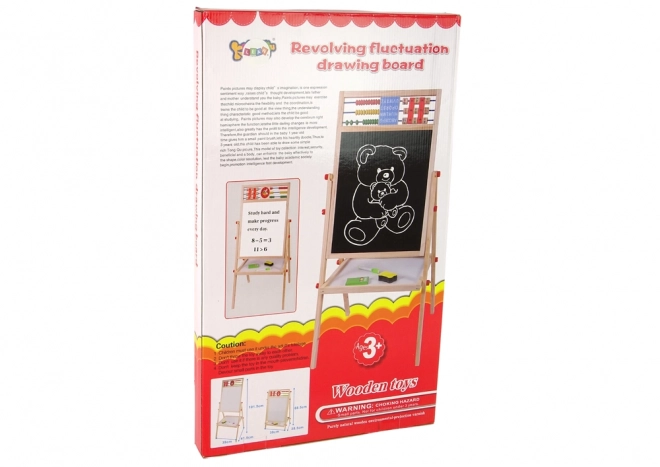 Zweiseitige Holztafel Magnetisch und Kreidetafel mit Zubehör