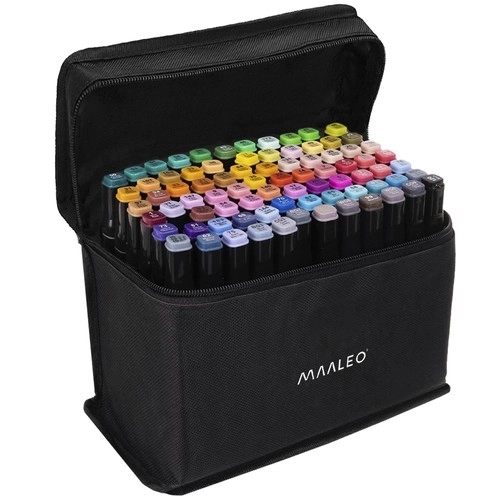 Doppelseitige Alkoholmarker 80er Set mit Tasche und Organizer