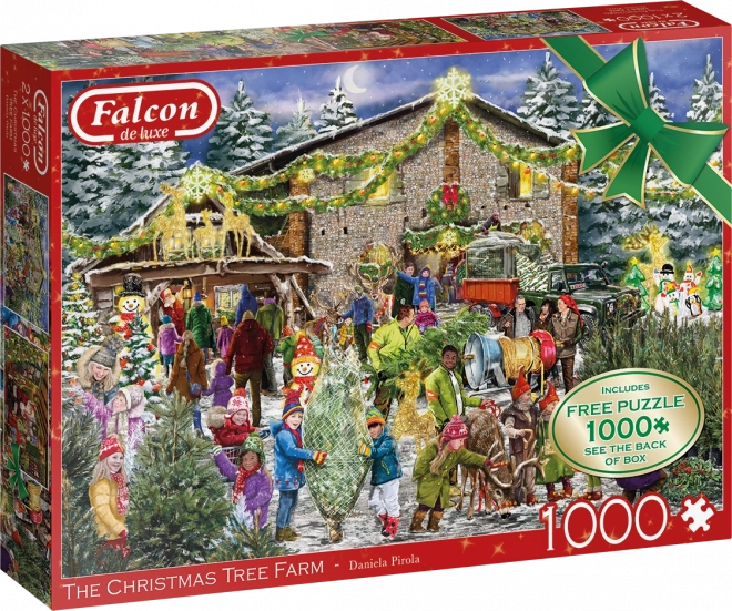 Falcon Puzzle mit Weihnachtsbäumen Doppelpack