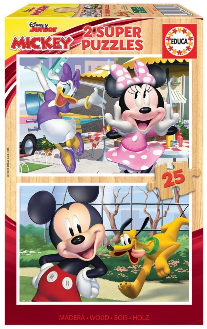 Holz-Puzzle Mickey und Freunde 2x25 Teile