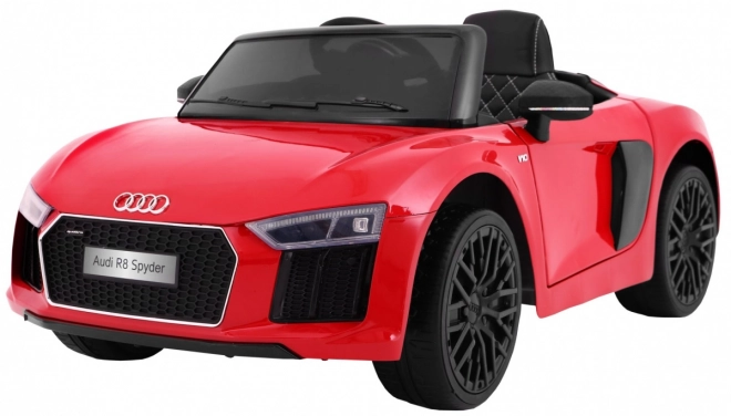 Audi R8 Spyder mit Akku Roter Lack + Fernbedienung + EVA + Langsamer Start + MP3 Radio + LED-Diode