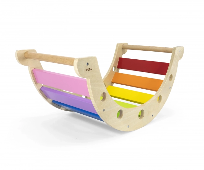Viga Holz-Schaukelbrücke Montessori Regenbogen