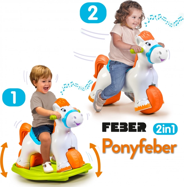 Interaktives Schaukel-Einhorn 2-in-1 Rutscheauto von FEBER