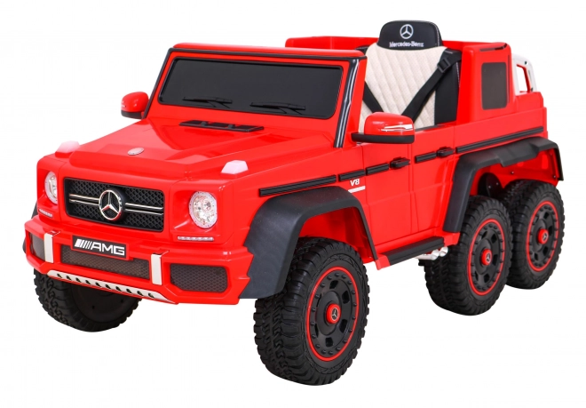 Mercedes G63 AMG Auto mit Batterie, Rot + Fernsteuerung + 6 EVA-Räder + Sanfter Start + MP3 LED