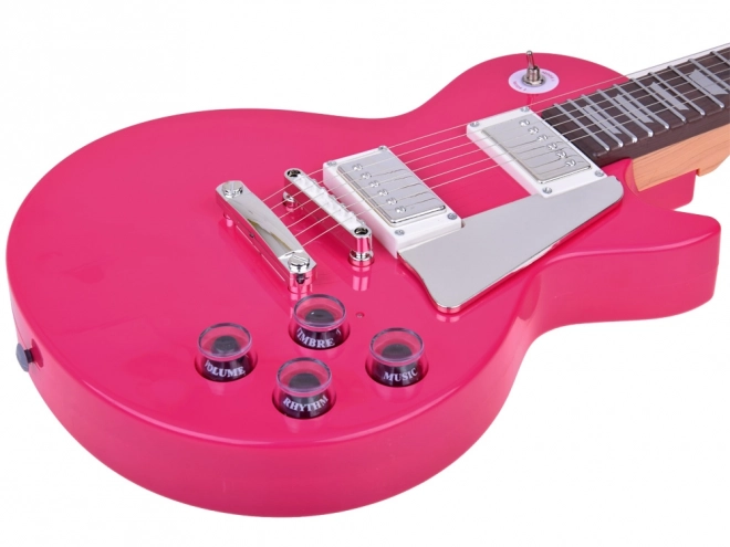 Elektrische Kindergitarre mit Gurt – Rosa