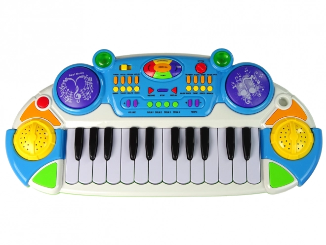 Kinder Keyboard Set mit Mikrofon, Blau