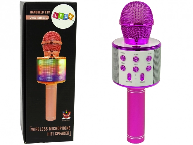 Kabelloses USB-Karaoke-Mikrofon mit Lautsprecher Pink