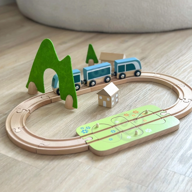 Klassische Welt Holz-Eisenbahnset mit Formen-Sortierer