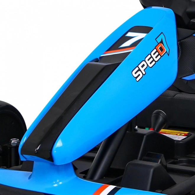 Speed 7 Drift King batteriebetriebene Gokart für Kinder Blau + Driftfunktion + Sportsitz + 2 Geschwindigkeiten + EVA