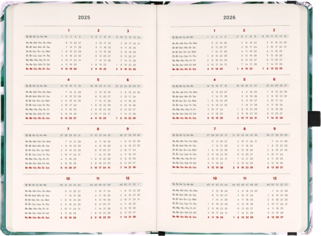 Monstera Wochenkalender 2025