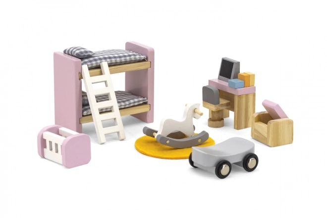 Holz Puppenhaus Kinderzimmer Set