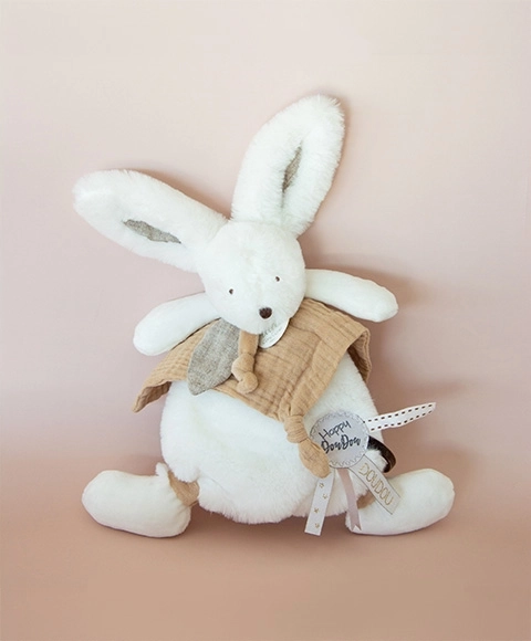 Doudou Geschenkset - Plüschhase mit Schmusetuch Beige