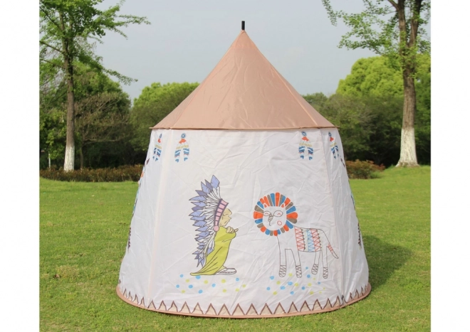 Indiander Tipi Zelt für Kinder Beige 125 cm