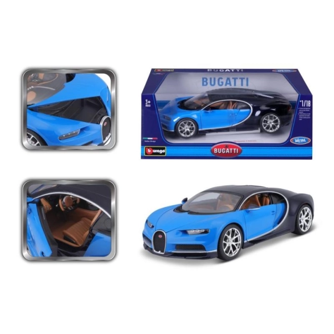 Bburago Bugatti Chiron Modellauto Blau/Blau