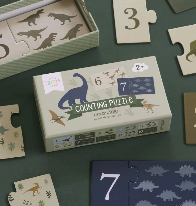 Lernpuzzle Zählen mit Dinosauriern