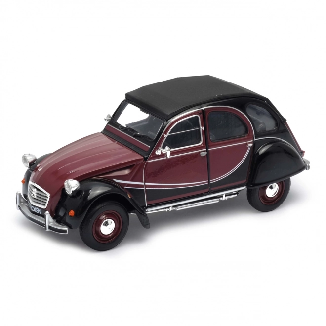 Citroen 2CV 6 Charleston Modellauto 1:24 Schwarz Burgund