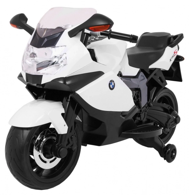BMW K1300S Kinder Motorrad mit Batterie weiß + Stützräder + Geräusche Lichter + langsamer Start