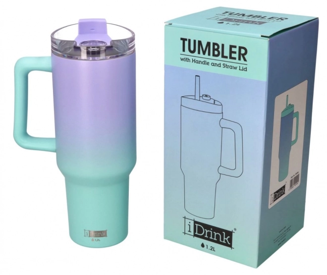 Großer Thermobecher mit Strohhalm