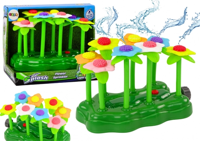 Garten Wasserspielzeug Blumen Sprinkler Brunnen mit Beleuchtung für Kinder