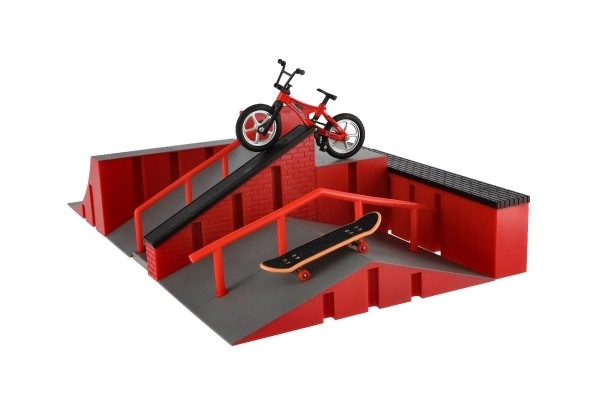 Skatepark Set mit Rampe und Finger-Skateboard
