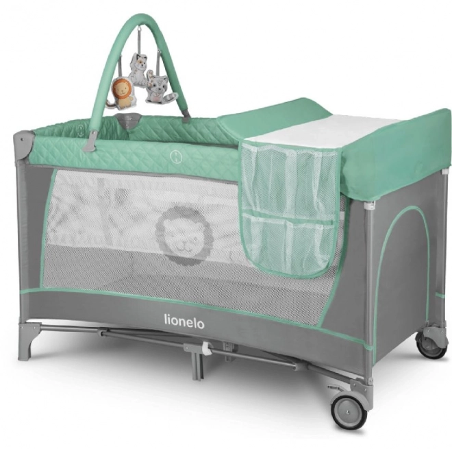 Cestige Babybett Flower 2-in-1 Grau Scandi – Türkis